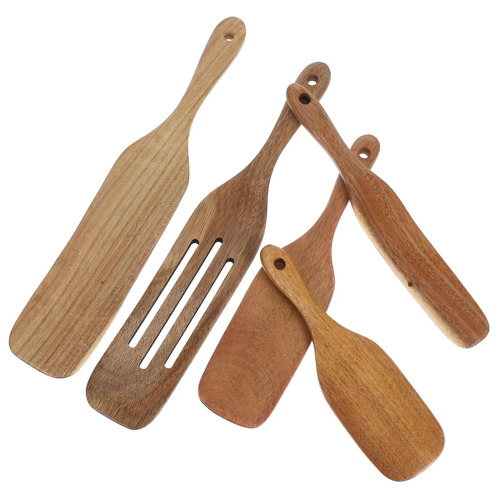 Set di 5 Paletta per Pizza in Legno Naturale, Utensili da Cucina per Preparazione Pizza, Pancake, Impasti e Servizio, Strumenti Rustici per Cucinare