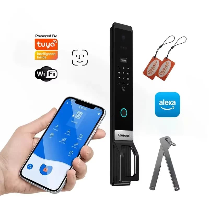 Serratura Digitale per Porta con Impronta Digitale Compatibile con Alexa, Maniglia Intelligente con Riconoscimento della Vena Palmare, Serratura Elettronica Smart