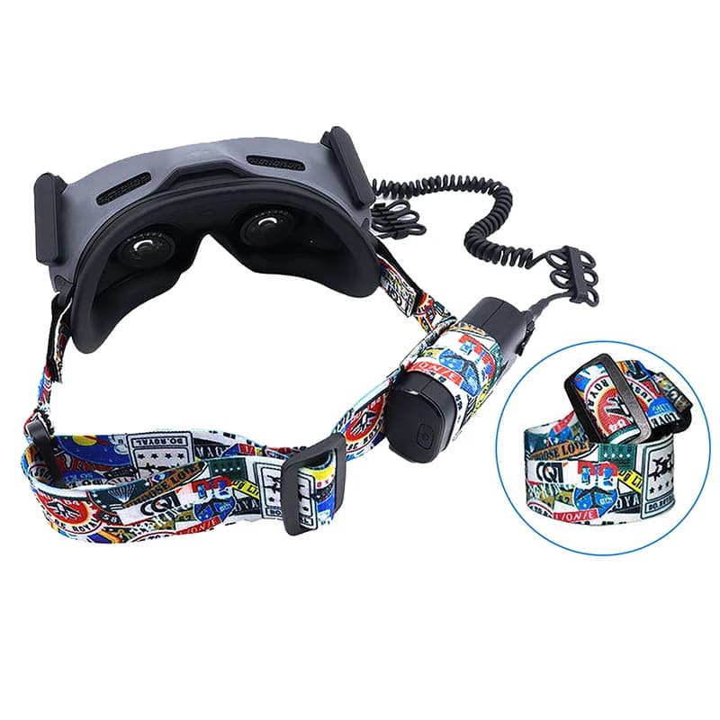 Cartoon Head Band for DJI FPV Flight Video Glasses V2 Graffiti strap fixed band spare parts accessories for drones
