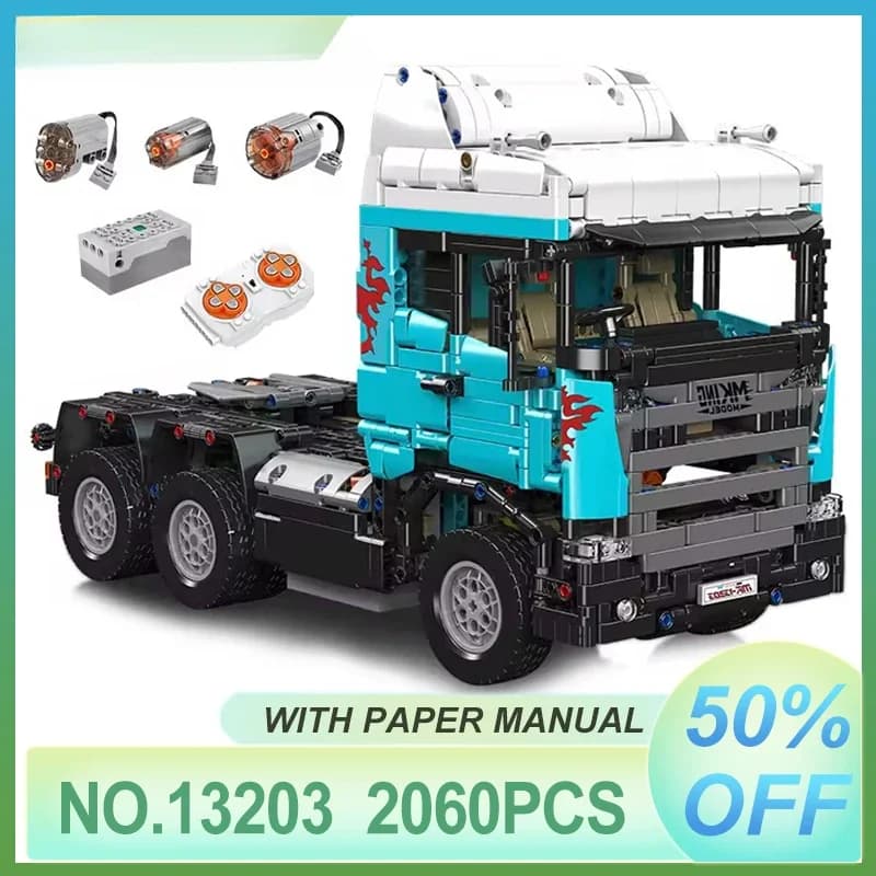 Mould King 13203 Technical Car Toys The Remote Control Tractor Head Building Block Assembly Truck Brick Set Christmas Gift