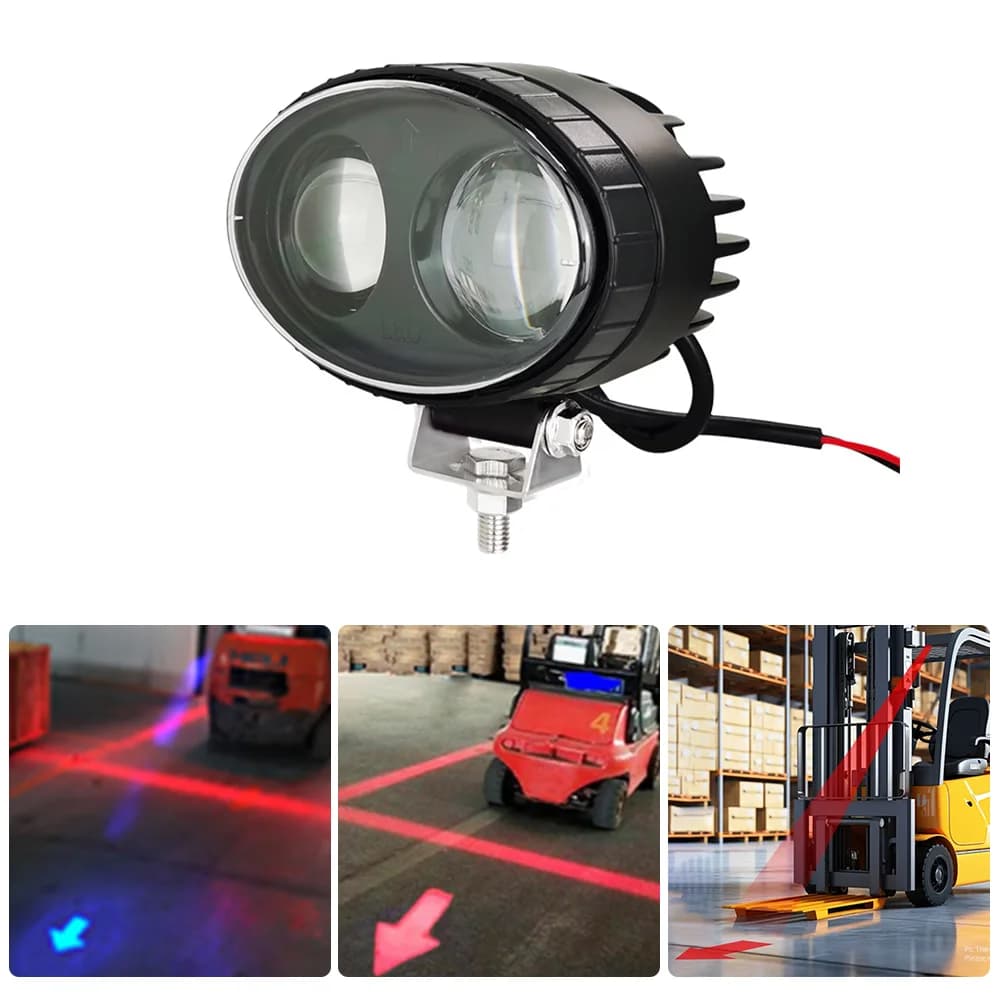 Lampada per carrello elevatore ovale da 20 W Freccia LED Blu Avvertimento Indicazione di sicurezza Lampada Magazzino 12-80 V CC