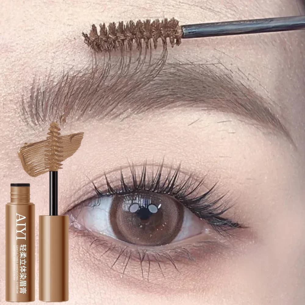 Mascara per Sopracciglia Impermeabile AIYI, Volumizzante 3D, Lunga Durata, Naturale, Resistente alle Sbavature, Crema Colorante per Sopracciglia