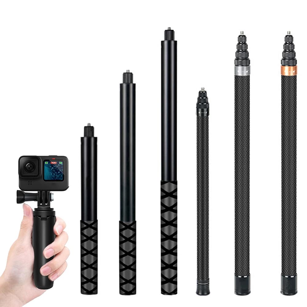 Bastone selfie invisibile in edizione estesa in fibra di carbonio per Insta360 X3 GO3 Action 4 Accessori per DJI GoPro 13 12 9 Selfie Stick