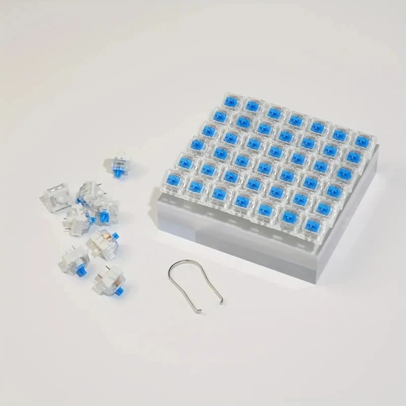 50/100pcs Mechanical Keyboard Switches Blue Black Red Brown Cross Stem Hot Swappable DIY Switch with Keycap Puller
