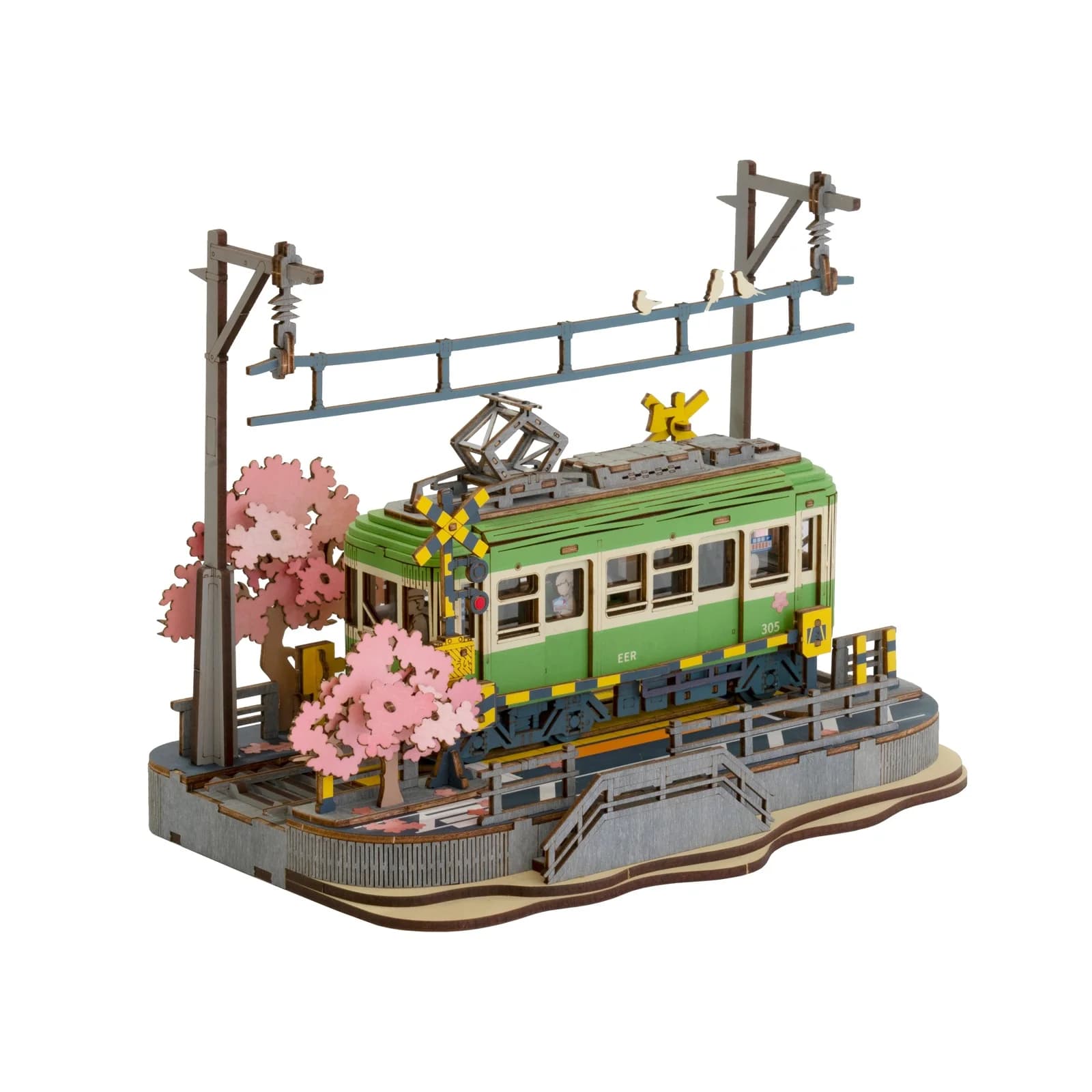 Robotime Rolife Sakura Viaggio in legno assemblare auto Puzzle in legno 3D ecologico per bambini Giocattoli divertenti Kit di blocchi di costruzione