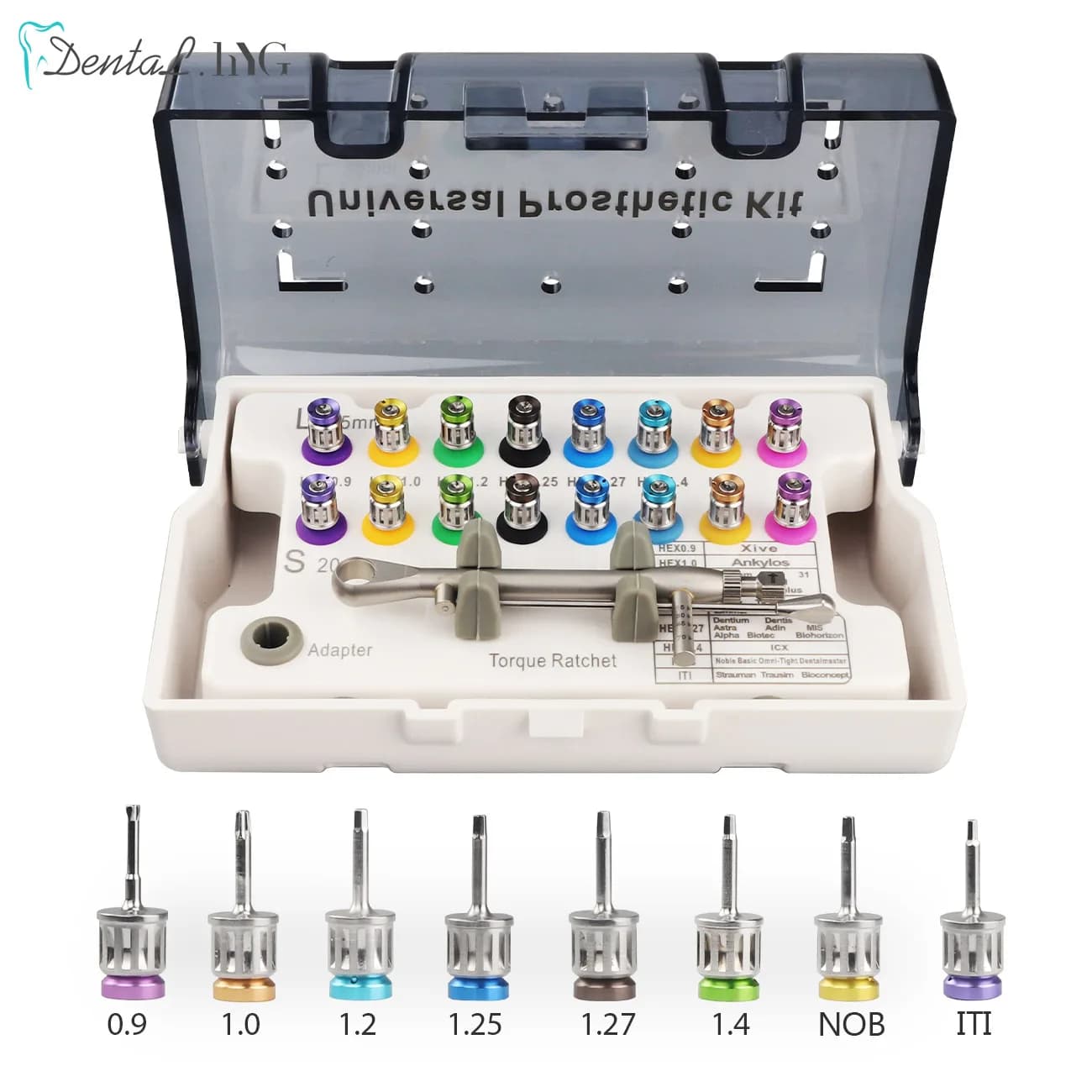 1Set of high-quality screwdriver tools Dinamometric key for 10-70NCM Dental implants with driver and key kit