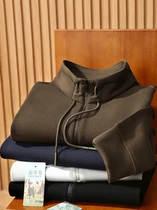 Felpa con cappuccio da uomo Sportiva a maniche lunghe con zip, design casual, calda, alla moda, autunno inverno, versatile, a collo alto