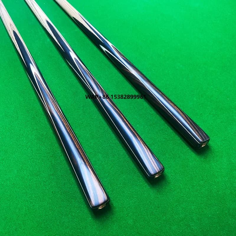 Stecche da Biliardo Fatte a Mano in Un Unico Pezzo, Stecca da Snooker con Anteriore in Legno di Frassino e Puntali in Ebano, Leggera e Resistente
