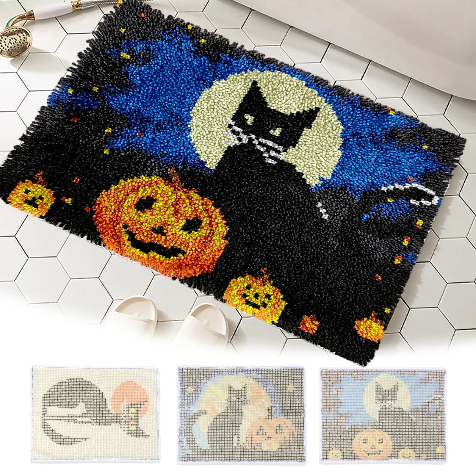 Latch Hook Kits DIY Animal Pattern Punch Needle Embroidery Set With Latch Hook Needlework Creative DIY Crafts for Adults Carpet