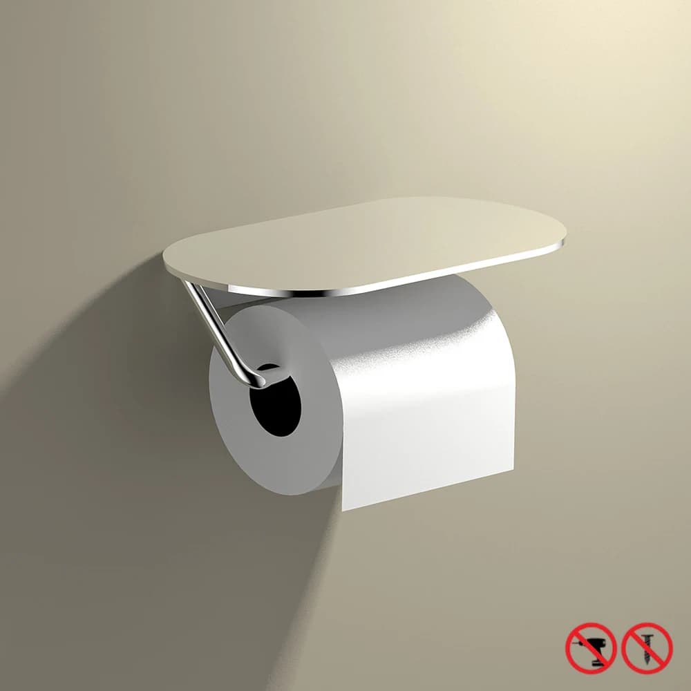 Portarotolo per carta da bagno Portarotolo per carta igienica in alluminio Nastro da 3 m Appendiabiti per carta Supporto lucido Hardware per punzonatura gratuito