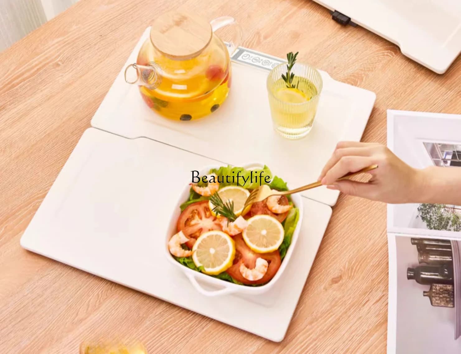 * 110V Foldable Vegetable Heating Panel Cutting Board for Home Heating Multifunctional Dining Table meal at constant temperature