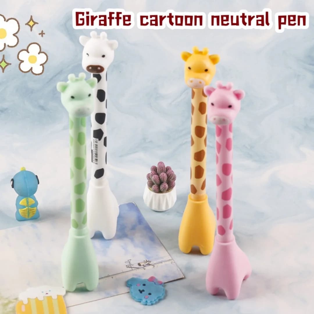 Penna Gel con Simpatico Design a Forma di Giraffa, Penna per Scrittura con Grazioso Design a Forma di Cervo, Articolo di Cancelleria per Studenti dall'Aspetto Accattivante, Regalo per l'Ufficio