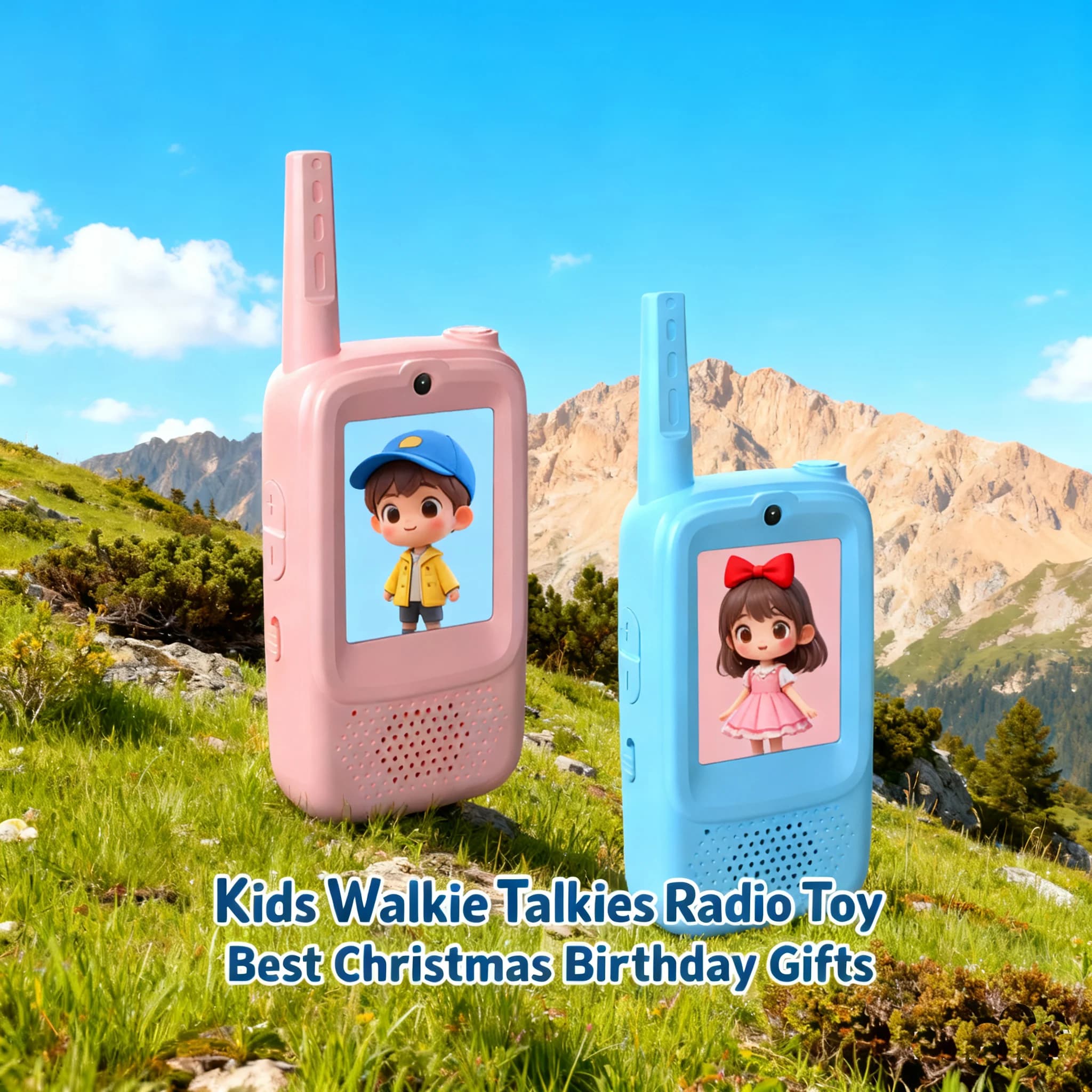 Walkie Talkie Console di gioco Schermo da 2 pollici, altoparlante, obiettivo, antenna, ridotto/volume Portata da 150 m a 500 m Avventure esterne