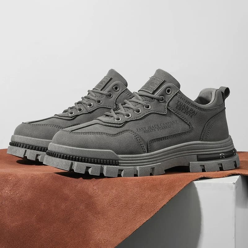 Men's Thick Sole Work Boots Non Slip Casual Platform Sneakers Outdoor Hiking Walking Fashion Utility Shoes