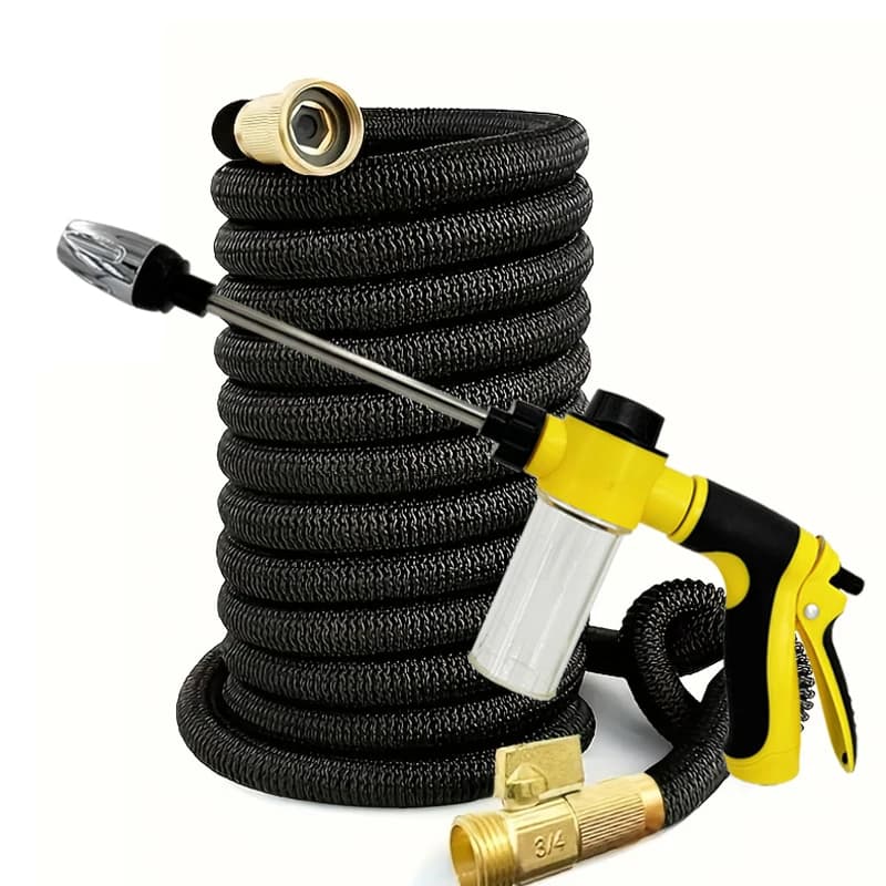 Tubo da Giardino Retrattile 1 Pezzo, Tubo Estensibile da Giardino Diametro 3/4, Tubo per Idropulitrice ad Alta Pressione, Irrigazione Magica