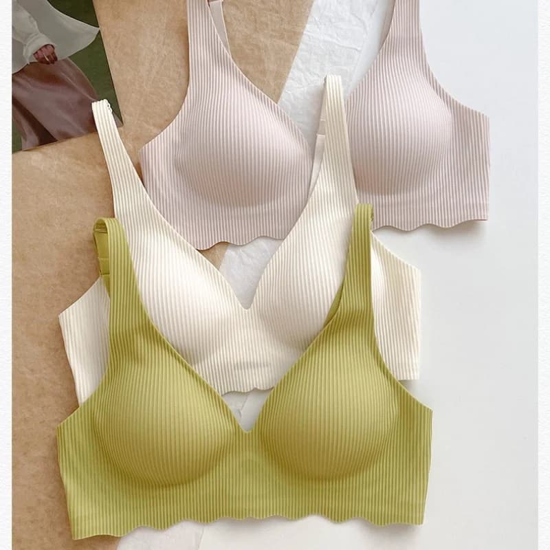 Reggiseni Push-Up per Donne, Intimo Senza Cuciture, Bralette Senza Ferretto, Lingerie Sexy Femminile, Reggiseno con Scollo a V Profondo, Intimo Tinta Unita