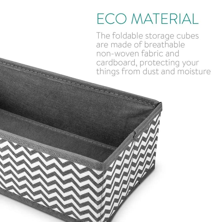 Set of Organizers for Textile Drawers, Folding Boxes for Wardrobe, Clothes Containers, Socks, Bedding