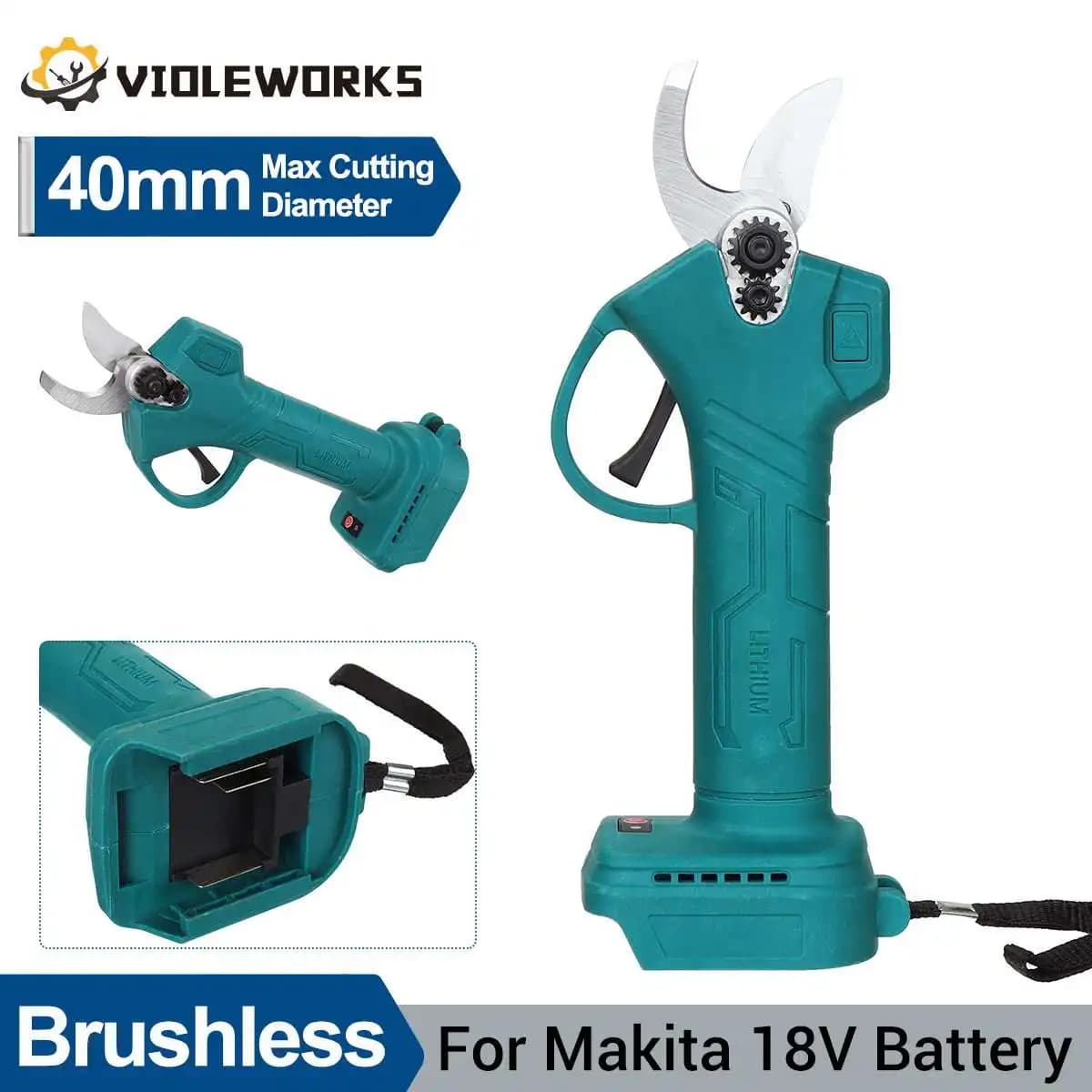 40 mm brushless pruning shears Battery power Bonsai fruit trees power plate for 18 V battery branches