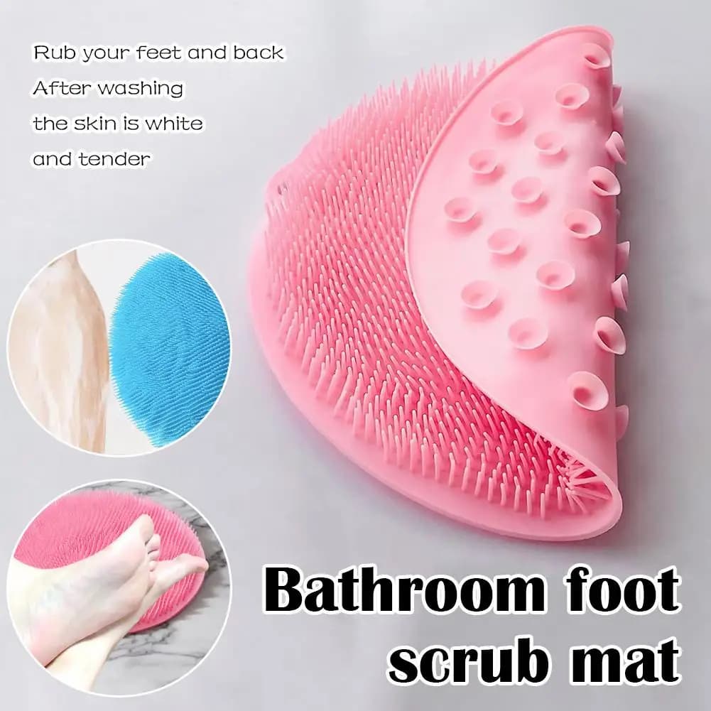 Scrubber Shower Massage Pad Silicone Shower Wall Mounted Back Massage Reusable Cleaning Brush Shower Feet Wash Mat Washer