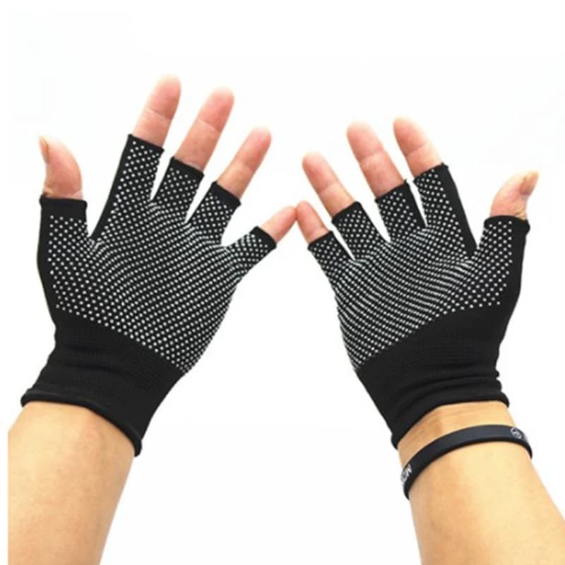 1 pair of bicycle gloves MTB cycling gloves nylon breathable anti-slip gym outdoor sports yoga exercise gloves half fingers