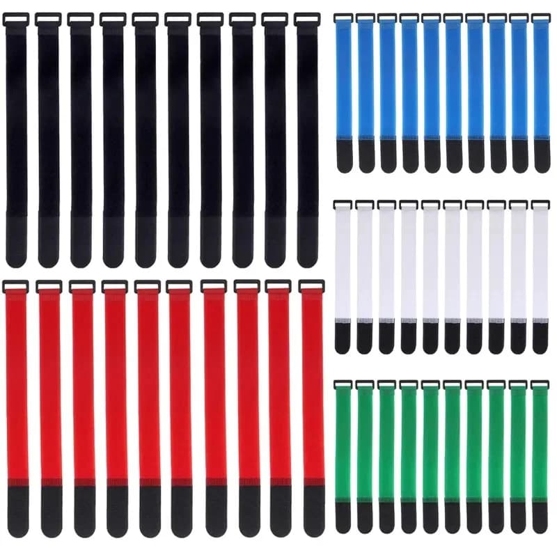 10 pz/set Riutilizzabili Cinghie di Gancio e Anello Cinghie di Fissaggio in Nylon Fascette Fascette di Fissaggio Cinghie di Fissaggio Organizzatore Nastro di Fissaggio