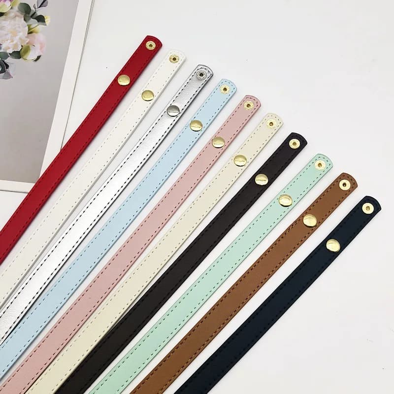 2Pcs/Set DIY Bag Modification Bag Making Handle Accessories New Style Pressed Pu Handbag Strap Snap Button Single Shoulder Underarm Women's Bag Woven Bag Replacement Shoulder Strap Accessories