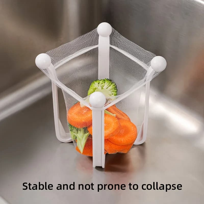 Filtro per lavello da cucina 1 pezzo + 50 schermi filtranti, scolapiatti - Plastica resistente, design di archiviazione aperto per una facile pulizia