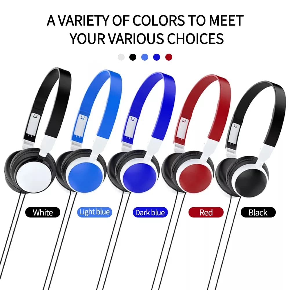 Cuffie Pieghevoli con Cavo da 3,5mm, Auricolari Stereo Pieghevoli per Telefono/Tablet