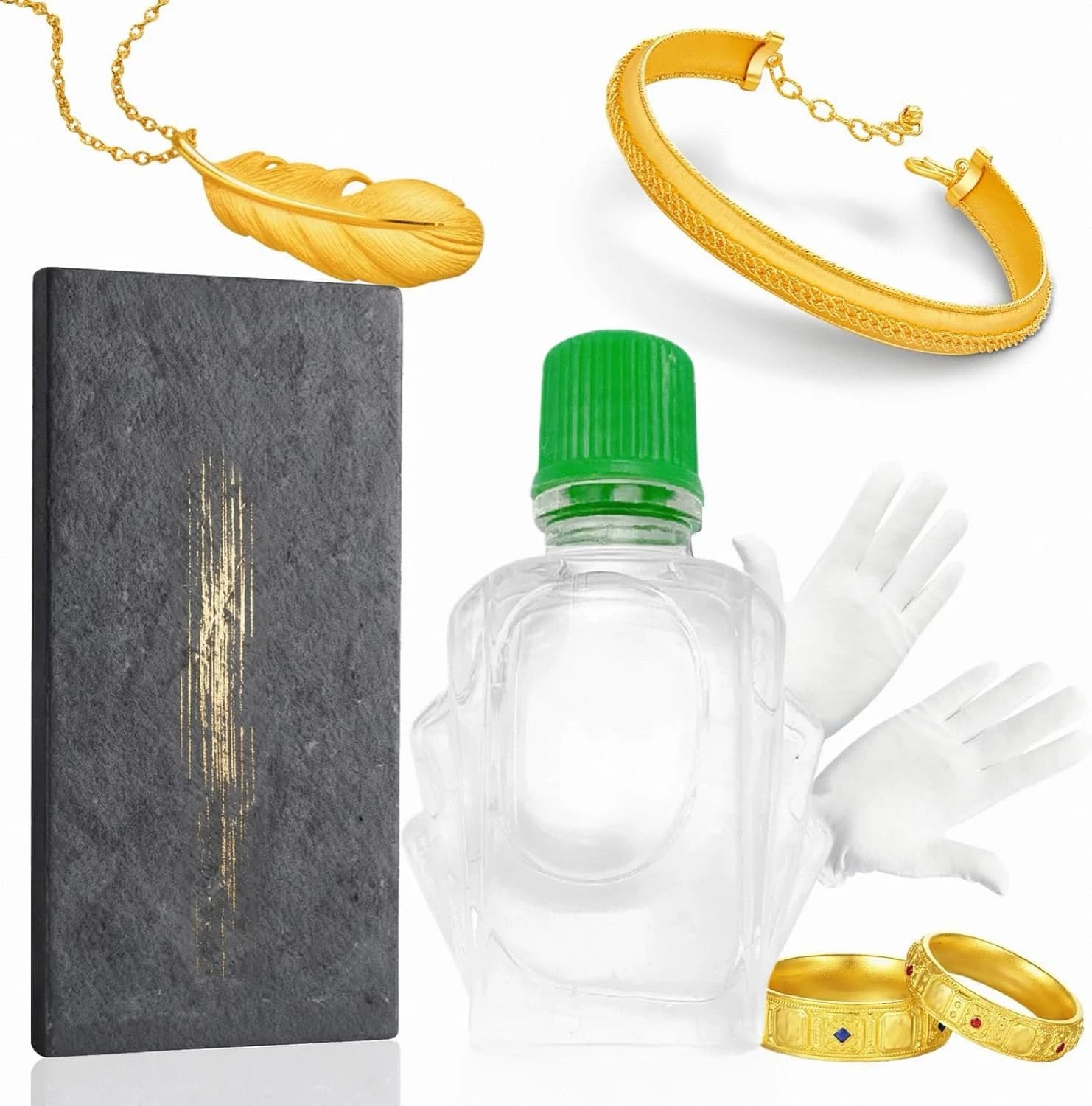 Gold Testing Stone & Acid Solution Kit for 10K/14K/18K/22K/24K Gold, Portable Precious Metal Detector Tool for Jewelry Testing