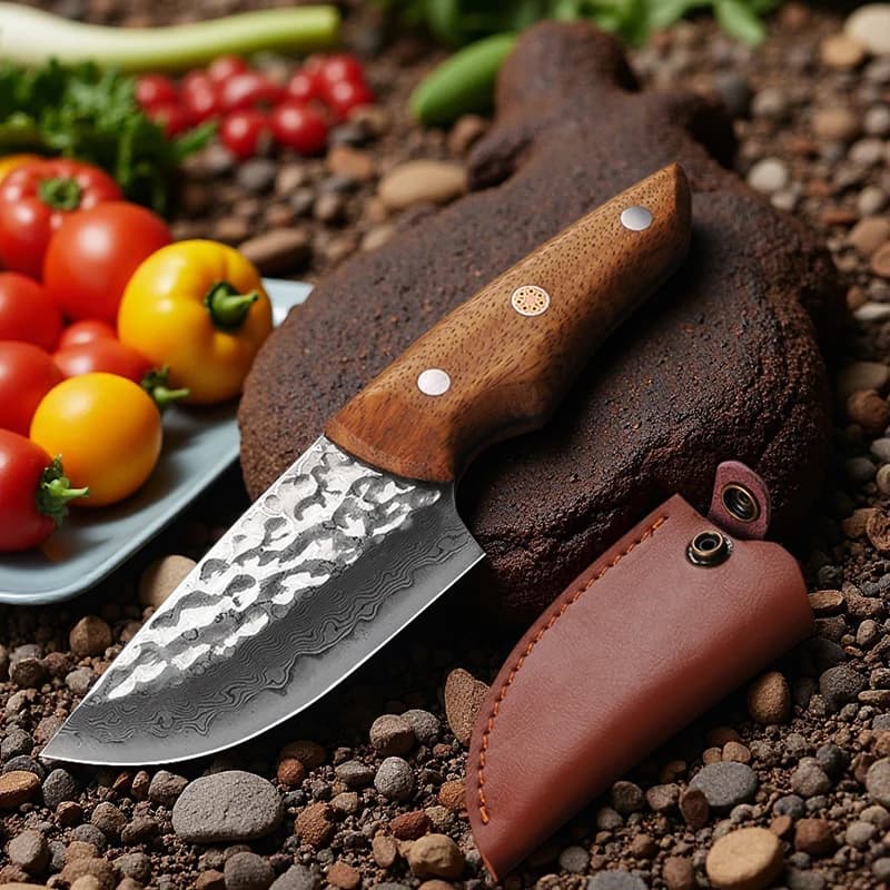 Damascus steel kitchen knife Cunaia knife for chef meat Steak knife Barbecue fishing knife Professional kitchen utensils