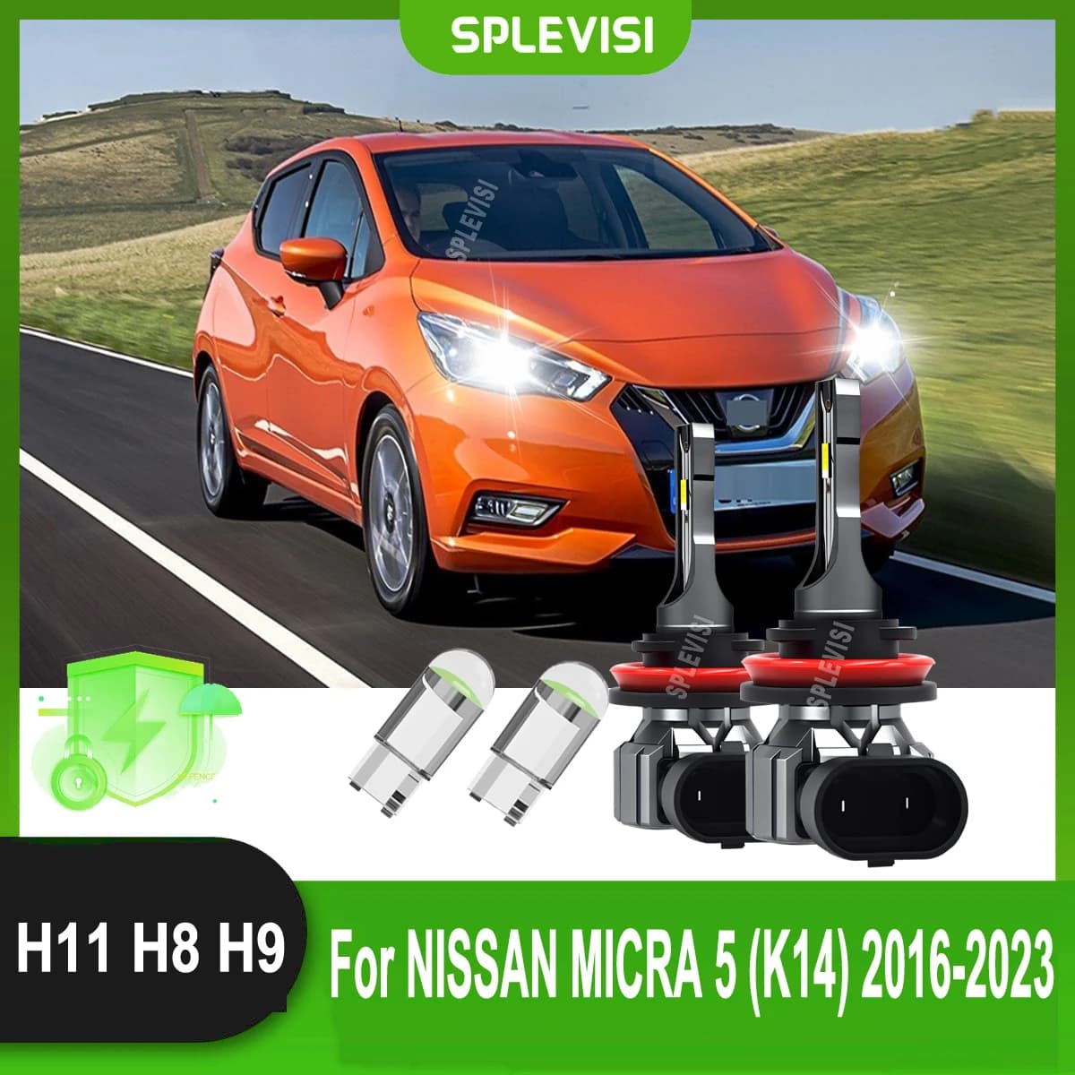 Lampadine LED 75W per Fari e Fendinebbia - Soluzione Semplice per un'Aggiornamento Importante dell'Illuminazione. Per NISSAN MICRA 5 (K14) 2016 2017 2018 2019 2020-2023