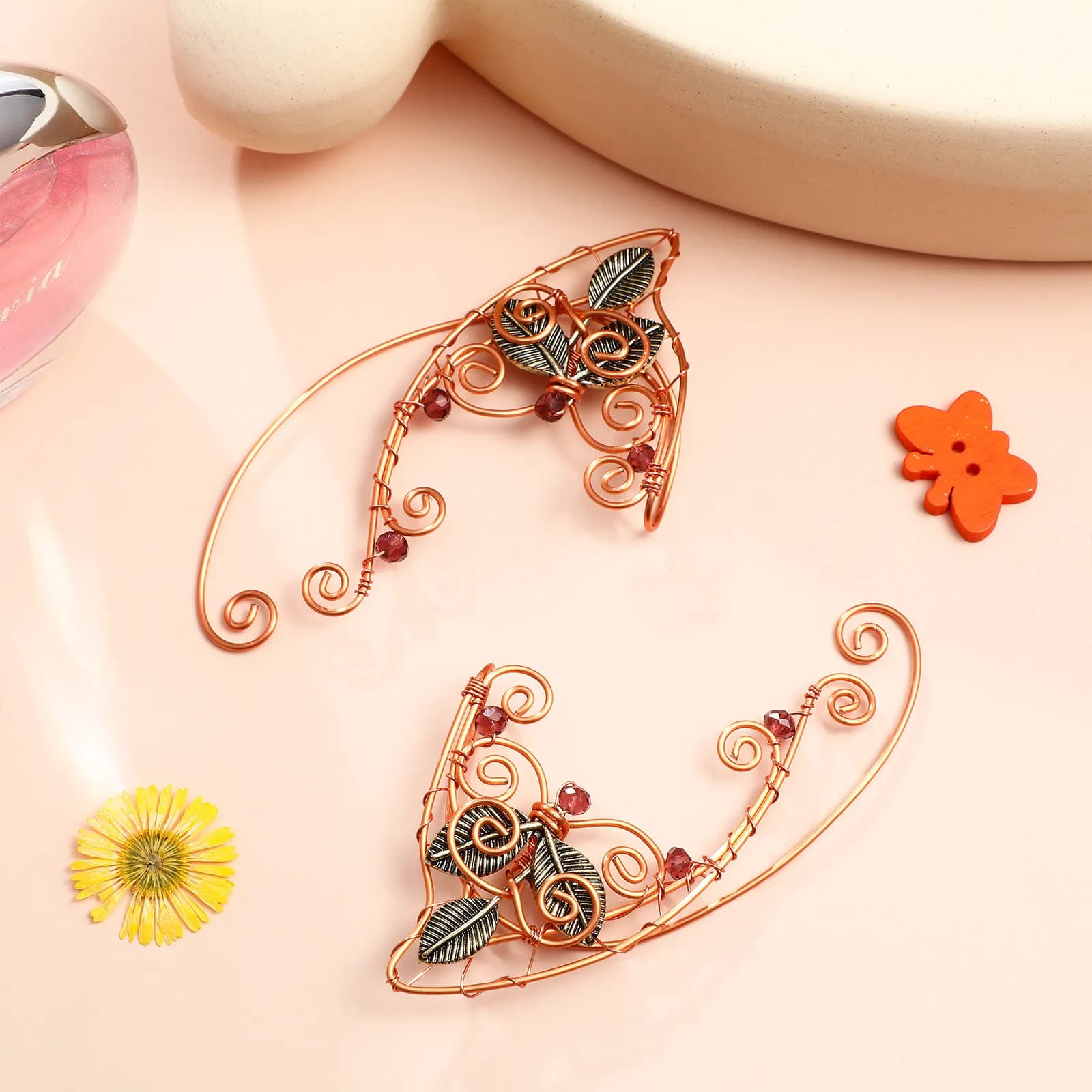 2PCS Cuffs Elf Ear Cuffs Non-Piercing Vintage Non-piercing Fairy Earrings Adjustable Fit Women Jewelry Elf Ears