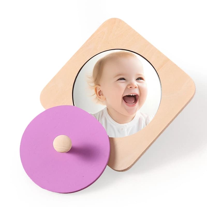 Giocattoli per bambini Montessori Kit da gioco specchio Montessori Peekaboo manopola Puzzle Kit palla tamburo rotante medio giocattoli per 6-12 mesi bambino