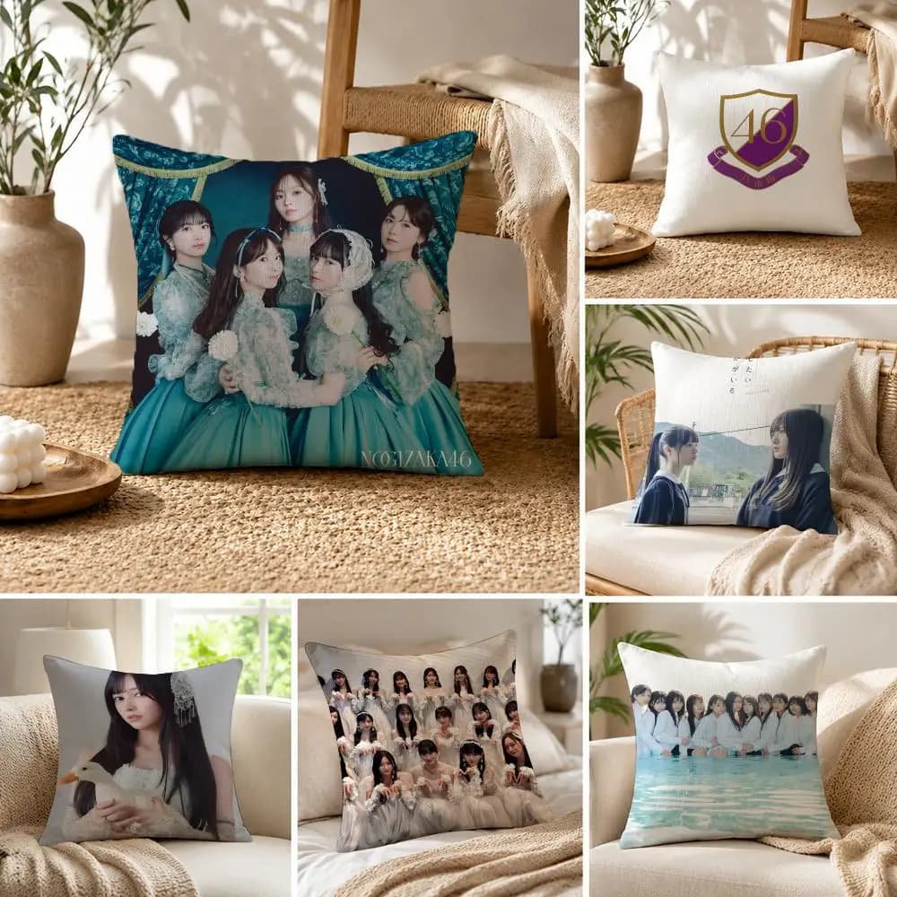 N-Nogizaka46 Cushion Cover Cushion Cover, Office Sofa Pillow Cover, Outdoor Camping Hug Pillow Cover
