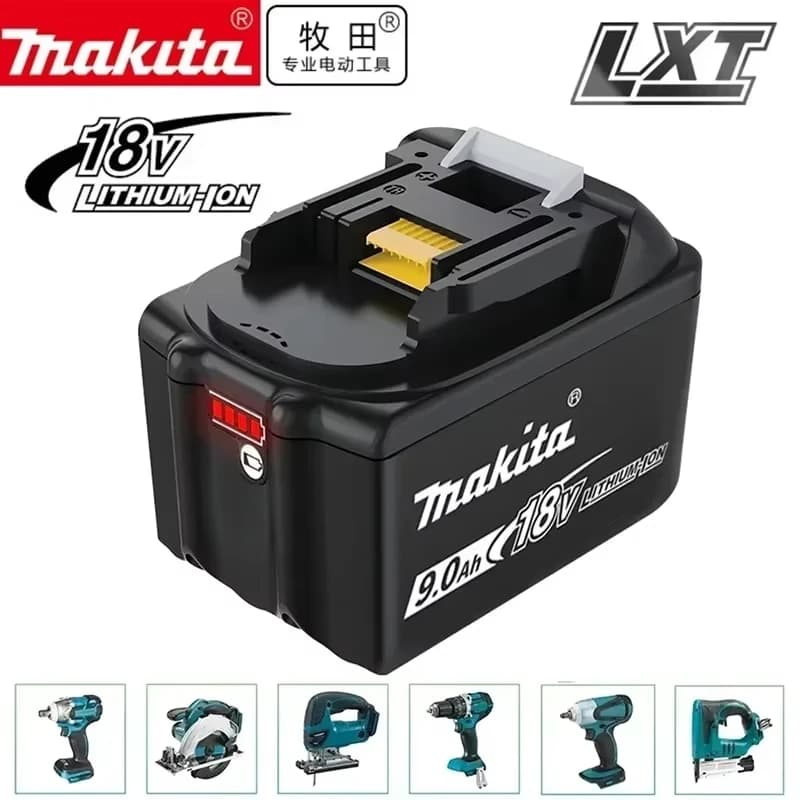 Batteria Makita 100% Originale 18V 6Ah 9Ah Ricaricabile, Sostitutiva per Makita BL1830 BL1840 BL1850 BL1860B, Batteria per Utensili Elettrici
