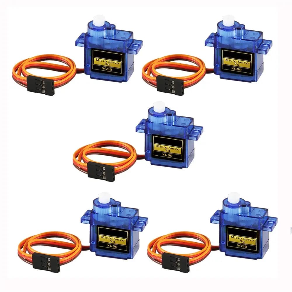 Kit 5 Pezzi Micro Servo Motore SG90 9g Compatibile con Elicotteri RC, Aerei, Auto, Barche, Braccia Robotiche/Mani/Meccanismi di Camminata/Porte