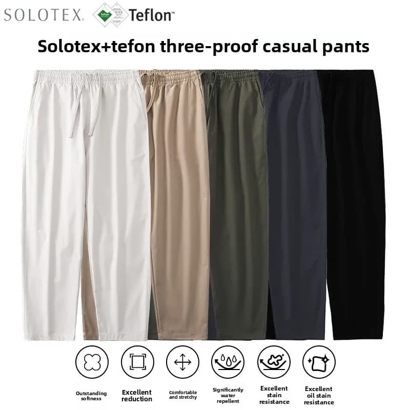 Pantaloni Casual da Uomo Qingdao Saint ng Needle Knitting, Tessuto SL alla Moda, Gamba Dritta, Per Tutte le Stagioni