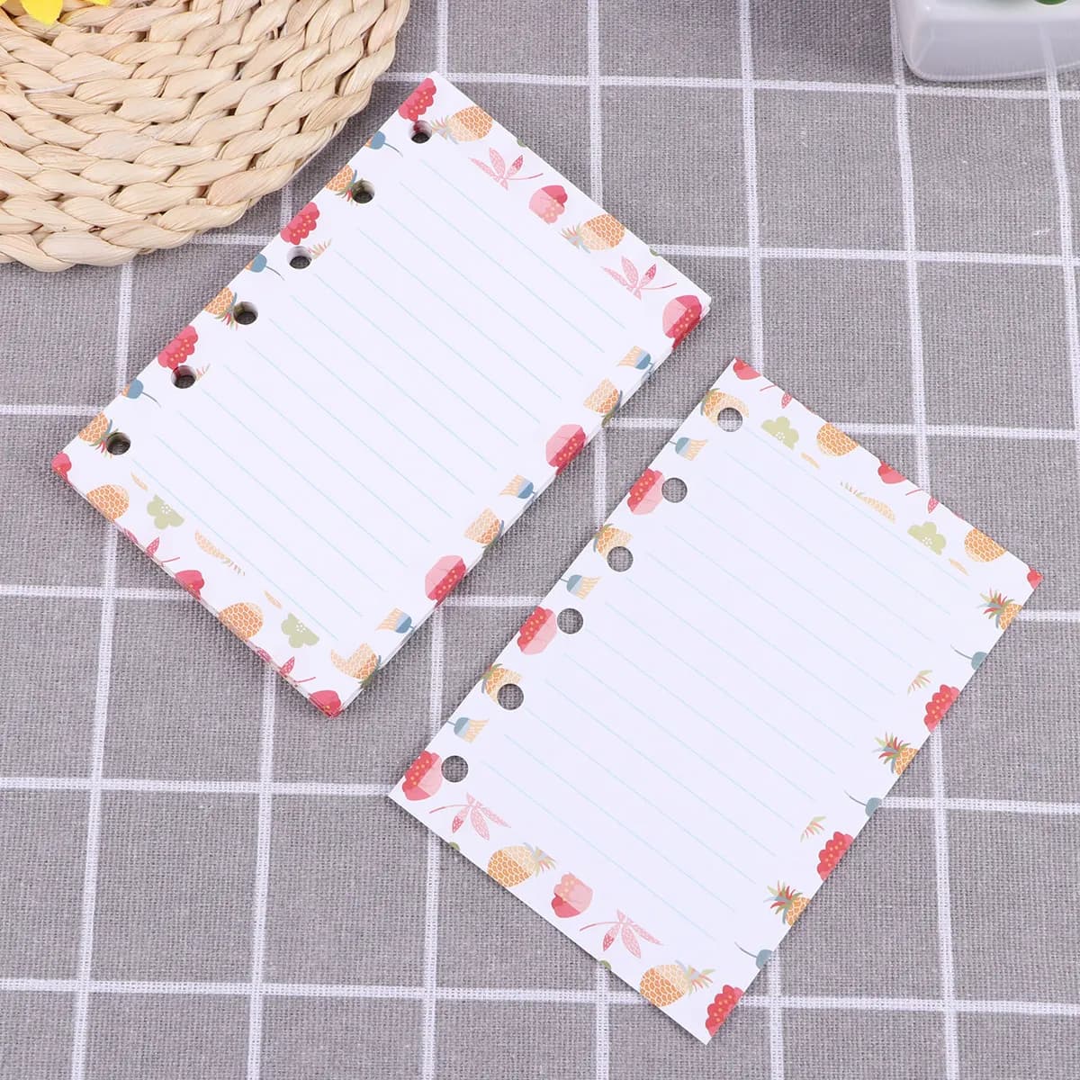 40Sheets Cartoon A7 Paper Refills Colorful 6 Holes Horizontal Lines for Spiral Notebook Planner Notepad Daily Travel Office Use