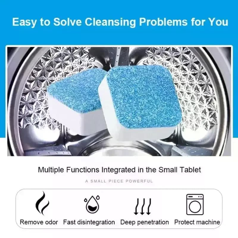 12/24pcs Washing Machine Cleaning Effervescent Tablets Washer Cylinder Cleaner Deep Cleaning Dirt Remover Universal