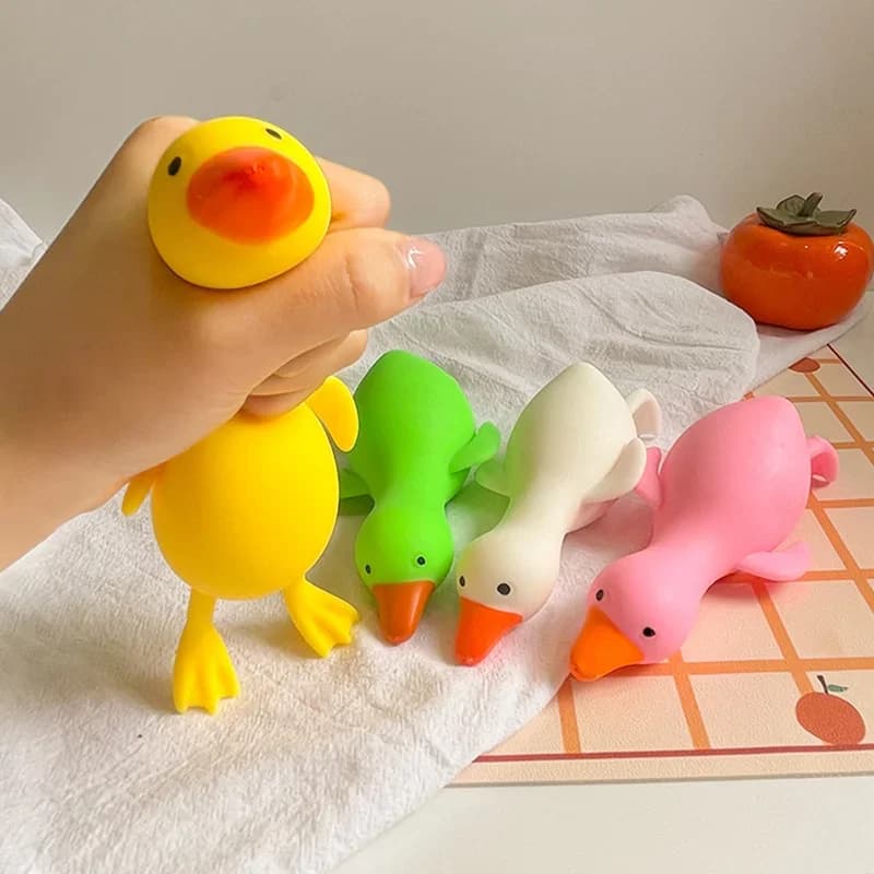 Giocattoli Antistress a Forma di Anatra e Oca, Simpatici Animali Kawaii, Giocattoli per Adulti per Alleviare lo Stress, Giocattoli Elastici per Decompressione