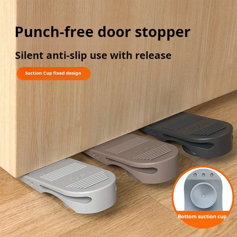 Rubber Door Stopper To Prevent Pinching Home Door Block Safe Fixing Anti-Collision Wall Door Wedge
