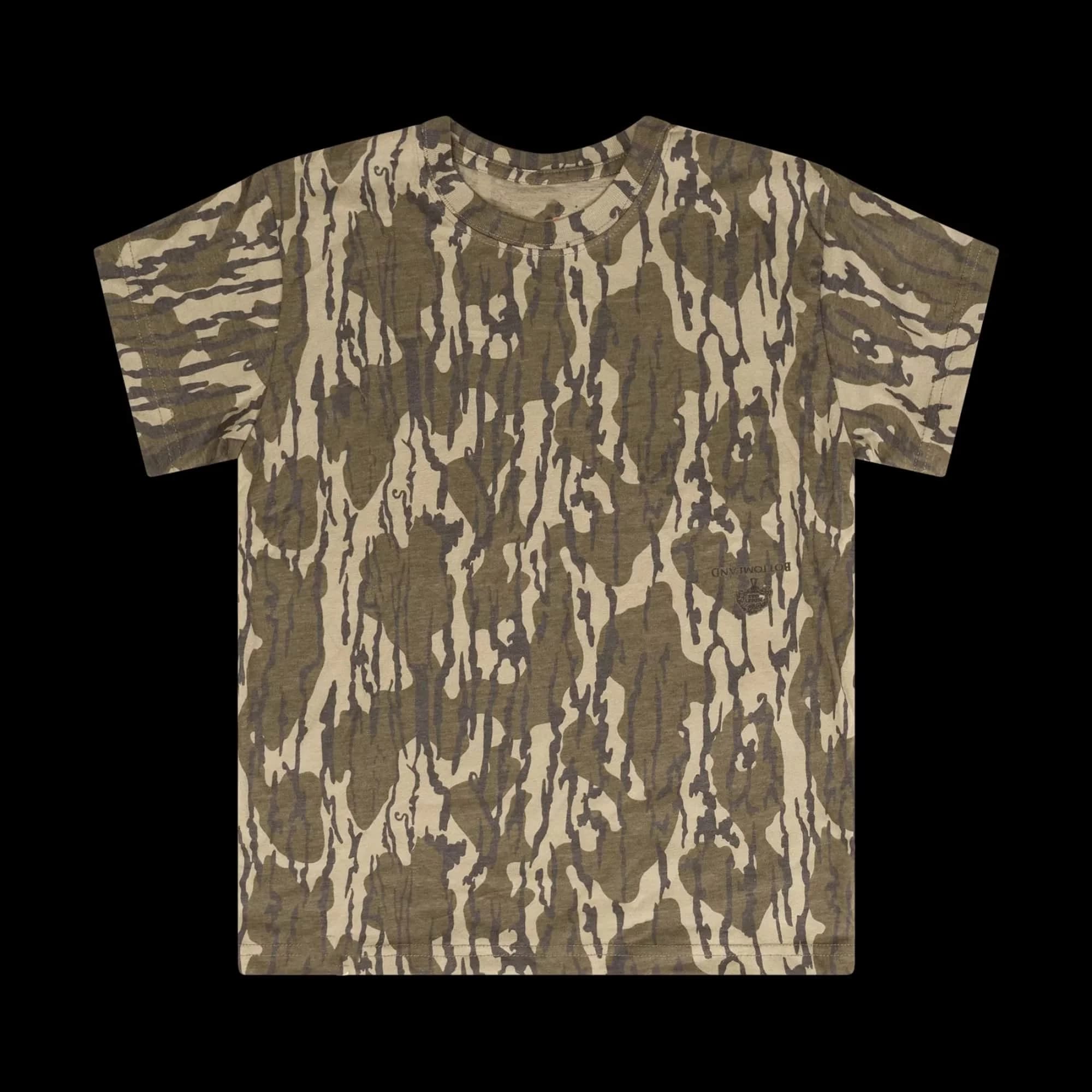 Outdoor Hunting Tree Texture Camo T Shirt Men Vintage Crew Neck Lightweight Casual Basic Daily Top