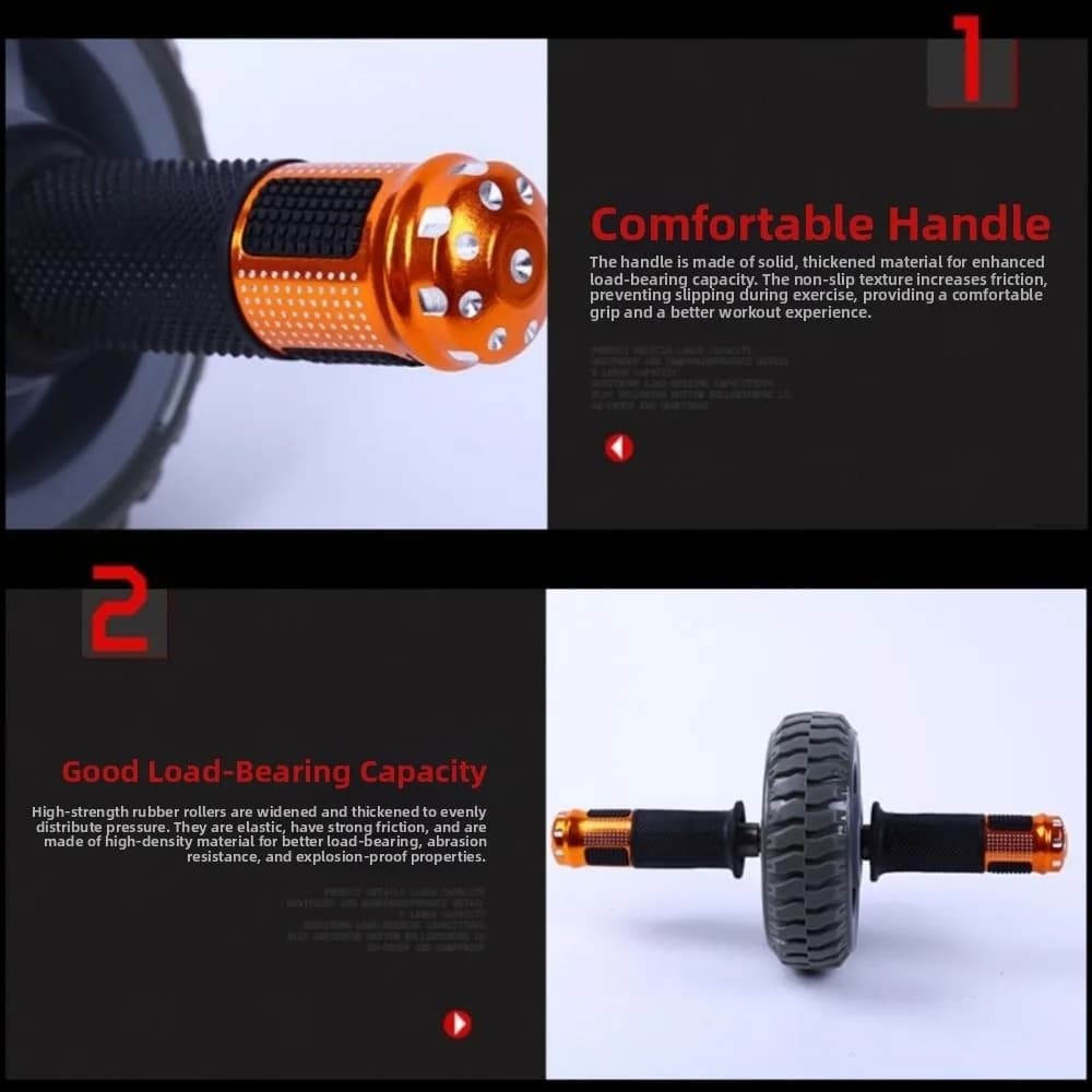 Ergonomic Grip Abdominal Workout Roller Single-wheel Strong Load Bearing Ab Roller Wheel Non-slip Strengthen Muscle
