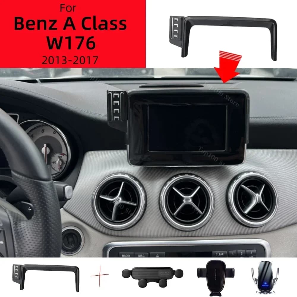 Per Mercedes Benz Classe A W176 2013-2017 Supporto per telefono per auto Schermo Base fissa Staffa di navigazione Ricarica wireless Accessori per auto