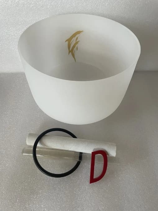 New factory special supply 10" frosted crystal singing bowl with 432hz perfect D note Sacral chakra for sound healing