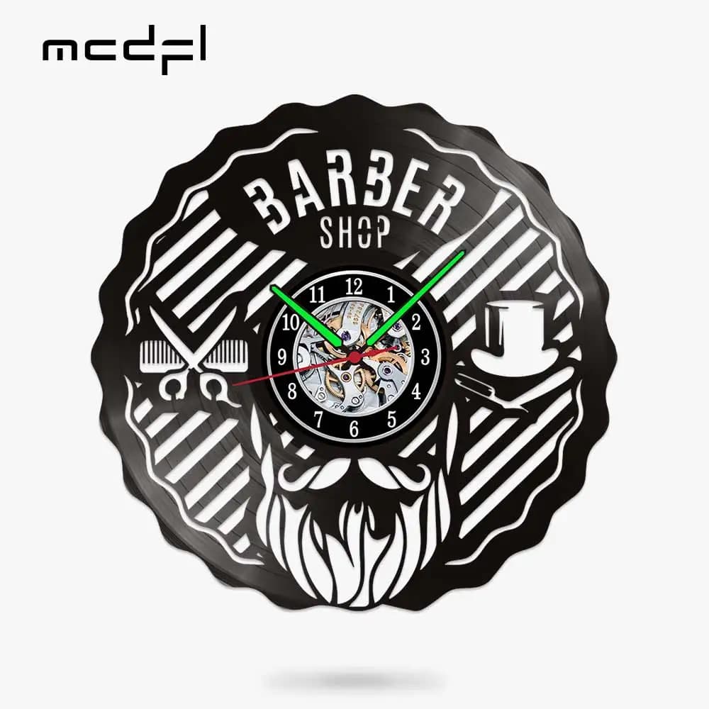 MCDFL Barbiere Disco Vinyl Wall Clock Decorative Design Modern CD For Home Large For Living Room Ornaments Shabby Decoration loft
