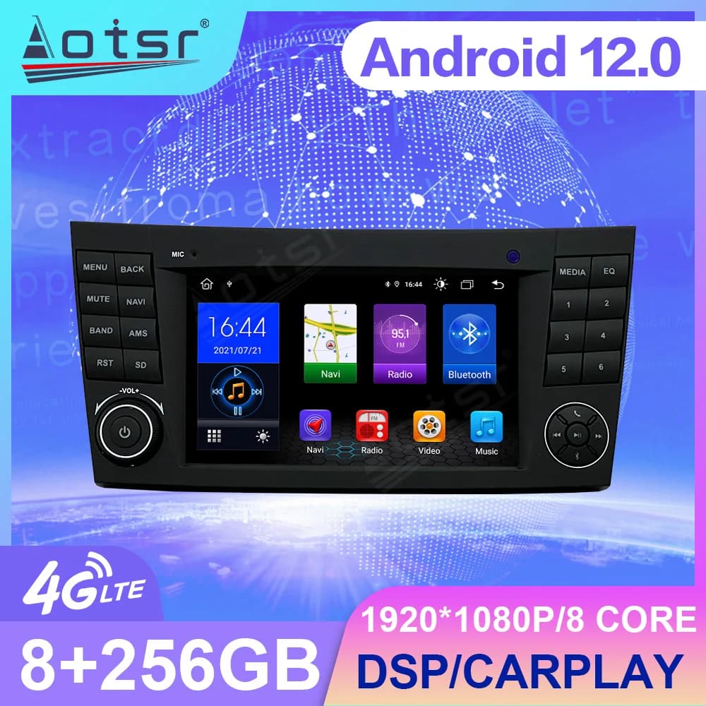 7" Android 12 Car Radio For Mercedes Benz E-Class W211 CLS W219 Touch Screen Carplay Central Multimedia Player Stereo Head Unit