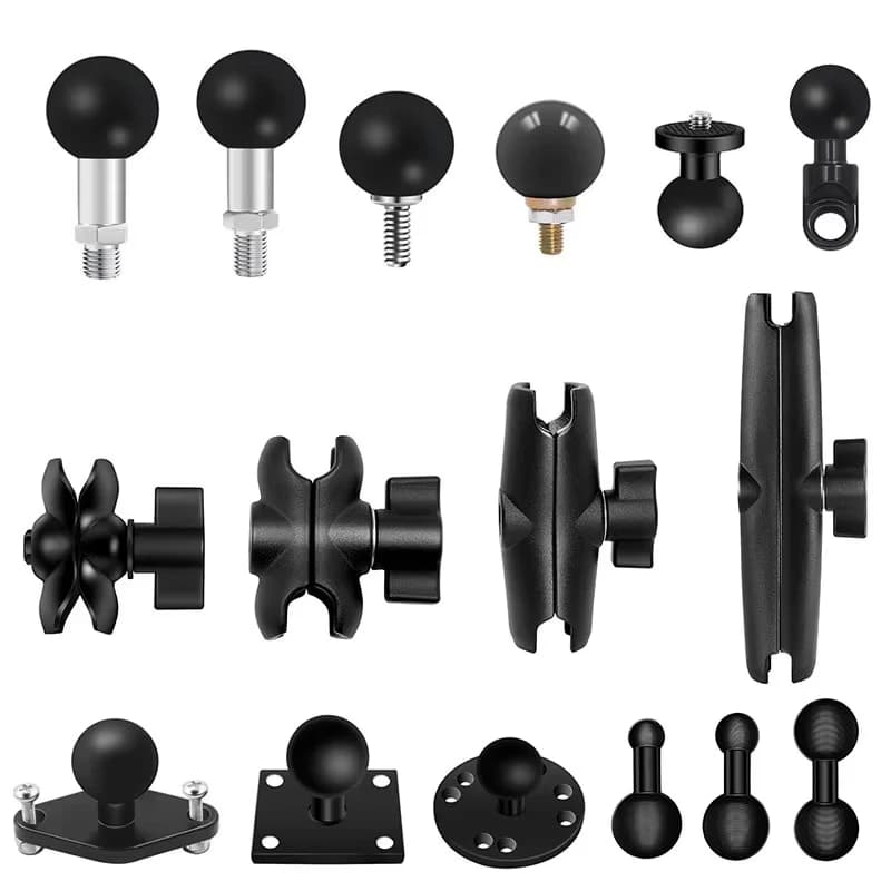 Supporto a Sfera da 1 Pollice per Poggiatesta Auto, Base da 10mm per Moto, Compatibile con GPS, GoPro, Yi, Insta360, Fotocamere e Accessori per Telefoni