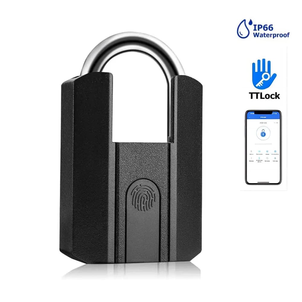 Nuovo Lucchetto Intelligente Impermeabile NewTT LOCK con Impronta Digitale e Chiave, Lucchetto Smart Ricaricabile