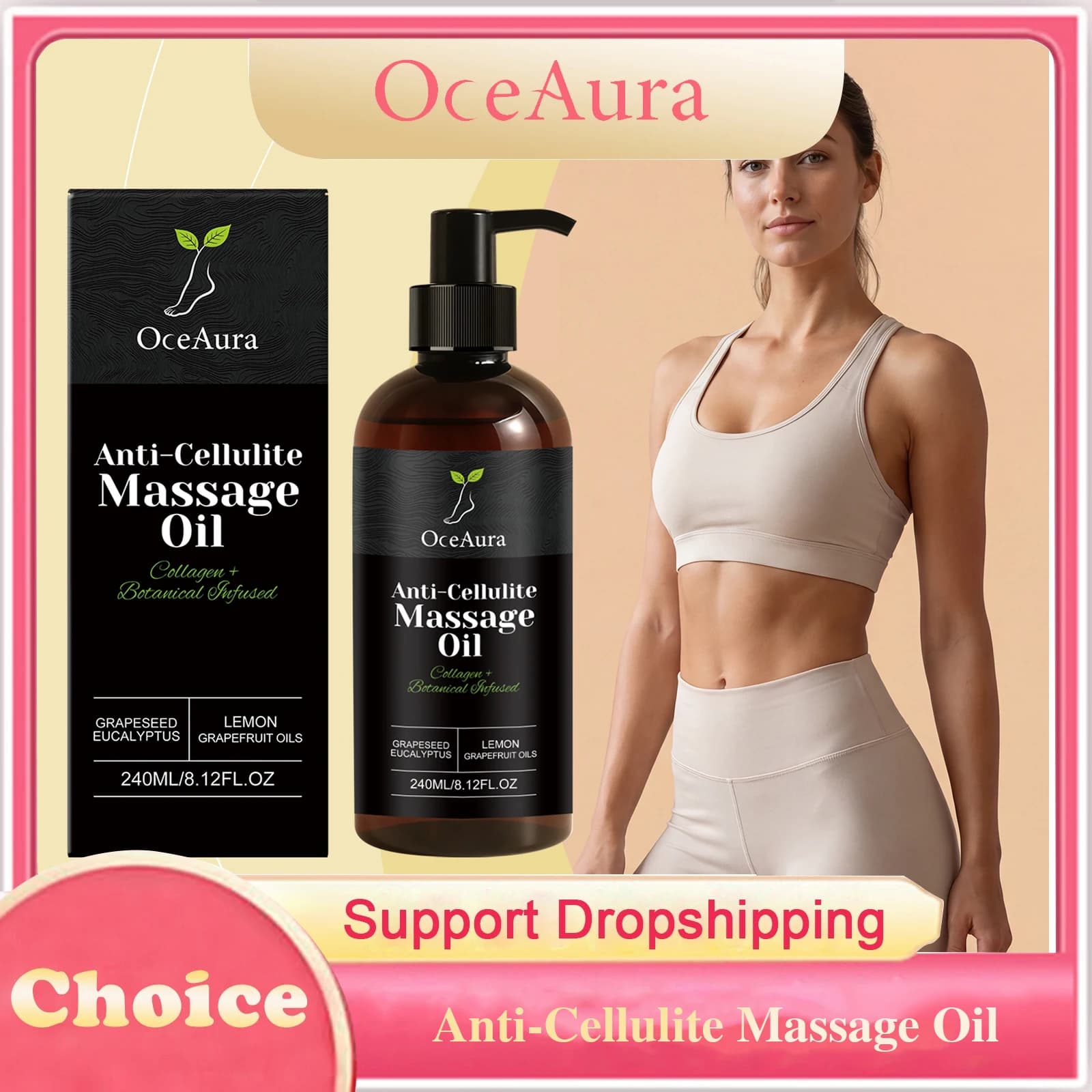 Oil Massage Collagen Satin for Addome and Cosce, Nutrition, Illuminant, Lenitive, Revitalizing, Anti-Cellulite for Dry Skin